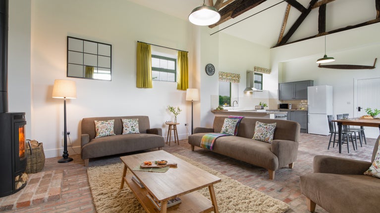 The open-plan living space at Wharf Barn, Shropshire